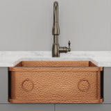 25" Galor Copper Single-Bowl Farmhouse Sink with Rings