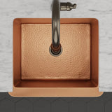 25" Galor Copper Single-Bowl Farmhouse Sink with Rings