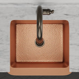 25" Geneva Smooth Copper Single-Bowl Farmhouse Sink with Hammered Interior