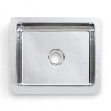25" Higbee Stainless Steel Farmhouse Sink - Polished Hammered Steel