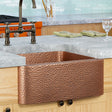25" Sinclair Hammered Copper Single-Bowl Farmhouse Sink