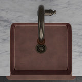 25" Verdin Single Bowl Hammered Copper Farmhouse Sink - Antique Copper Interior with Dark Copper Exterior