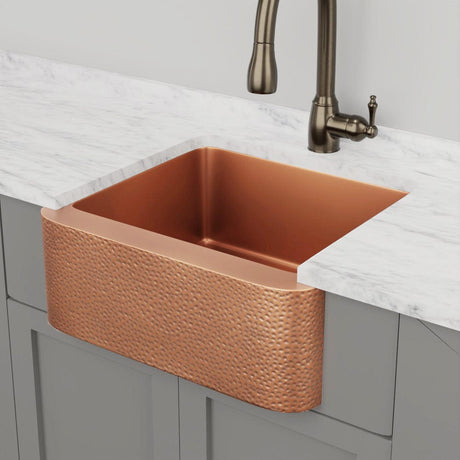 25" Wheaton Copper Hammered Apron Single-Bowl Farmhouse Sink
