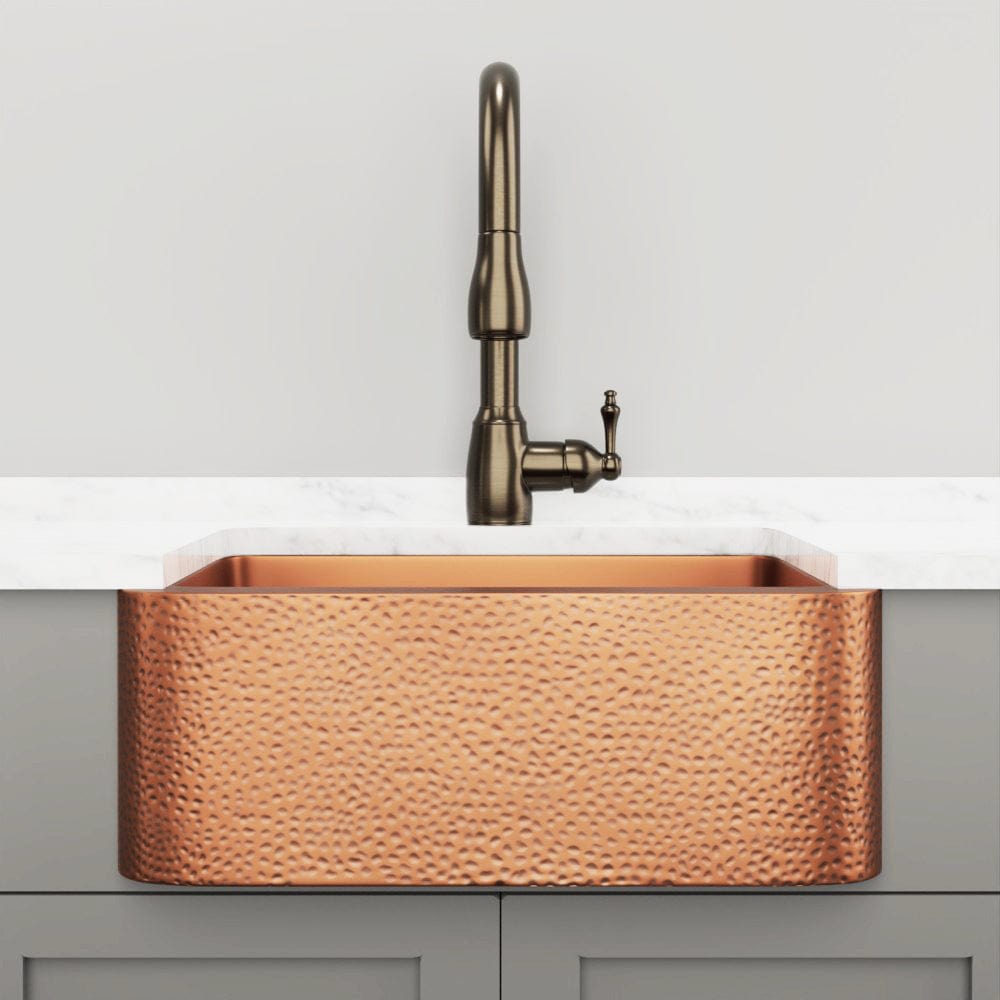 25" Wheaton Copper Hammered Apron Single-Bowl Farmhouse Sink