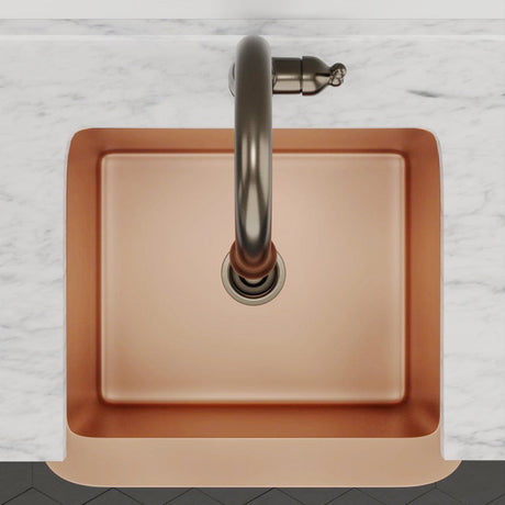 25" Wheaton Copper Hammered Apron Single-Bowl Farmhouse Sink