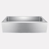 27" Calera Stainless Steel Single-Bowl Farmhouse Sink - Curved Apron