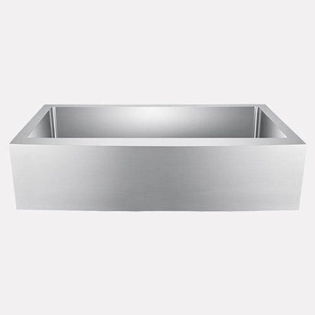 27" Calera Stainless Steel Single-Bowl Farmhouse Sink - Curved Apron