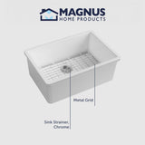 27” Fosco Single-Bowl Undermount Sink