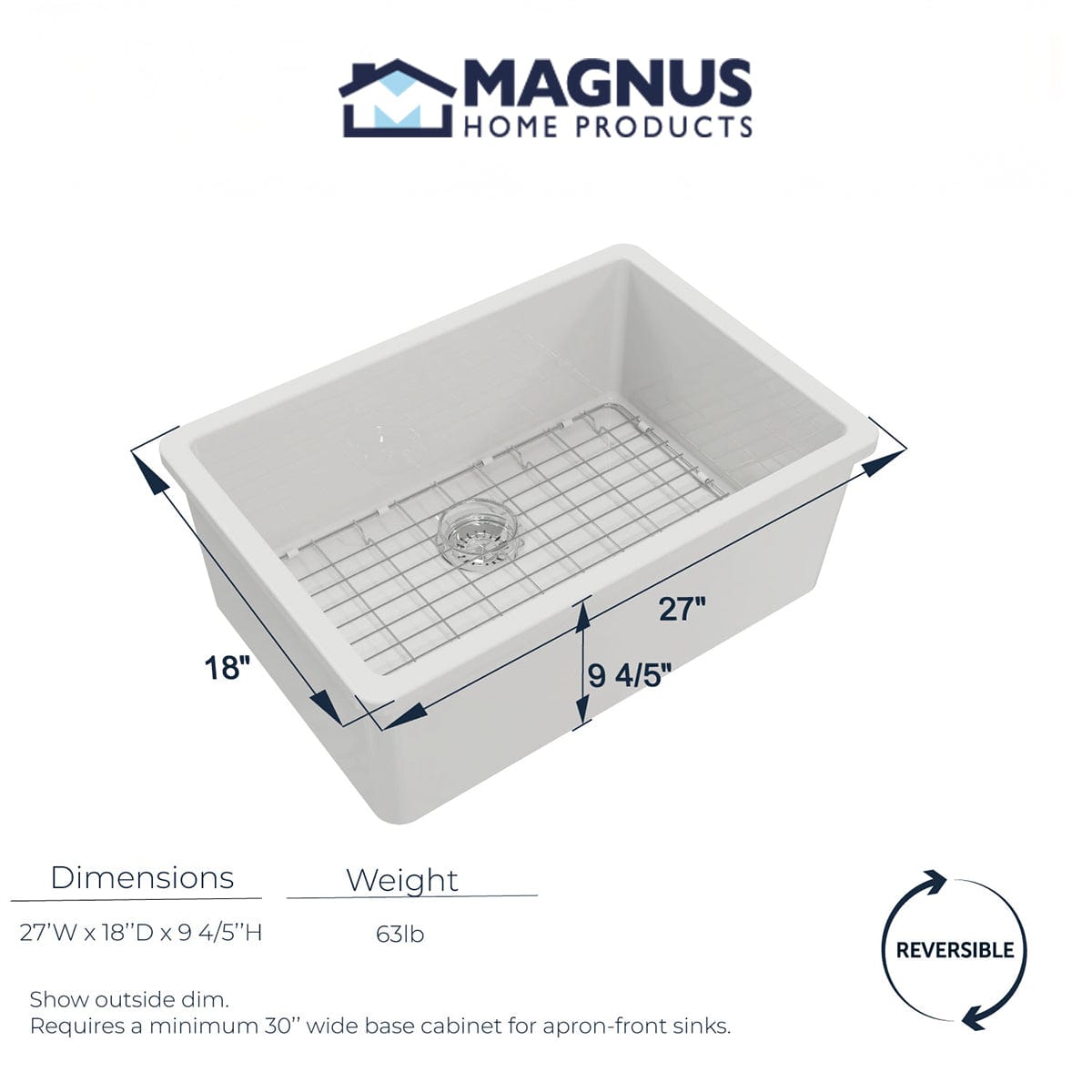 27” Fosco Single-Bowl Undermount Sink