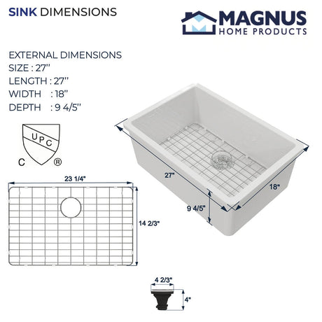 27” Fosco Single-Bowl Undermount Sink