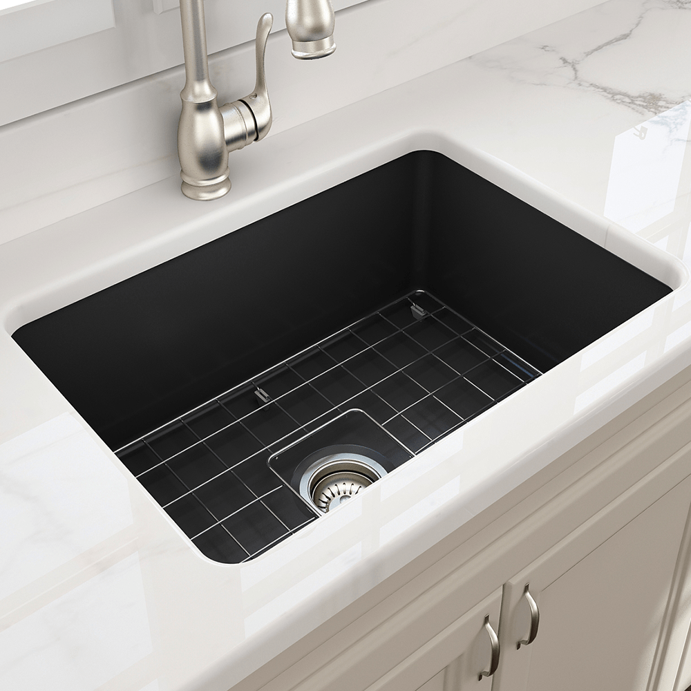 27" Treper Fireclay Single-Bowl Undermount Kitchen Sink