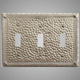 3 Gang Toggle Wall Switch Plate - Hammered Design