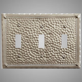 3 Gang Toggle Wall Switch Plate - Hammered Design