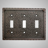 3 Gang Toggle Wall Switch Plate - Hammered Design