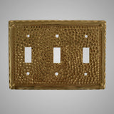3 Gang Toggle Wall Switch Plate - Hammered Design