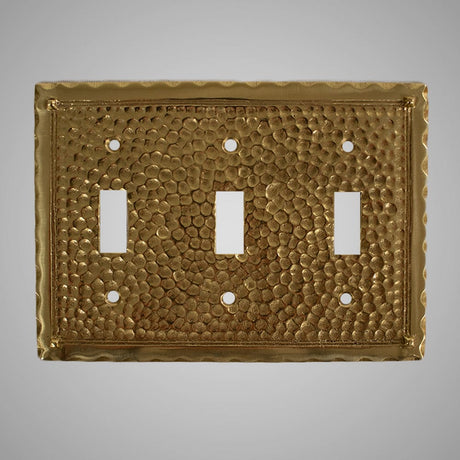 3 Gang Toggle Wall Switch Plate - Hammered Design