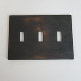 3 Gang Toggle Wall Switch Plate - Hammered Design