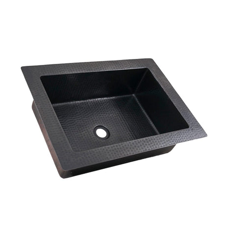 30" Acapulco Hammered Copper Single-Bowl Drop-In Kitchen Sink