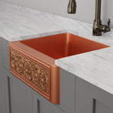 30" Ashland Copper Vine Design Single-Bowl Farmhouse Sink