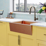 30" Atoka Hammered Copper Single-Bowl Farmhouse Sink