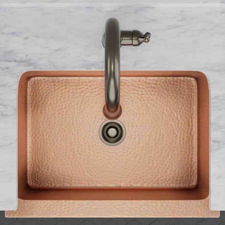 30" Atoka Hammered Copper Single-Bowl Farmhouse Sink