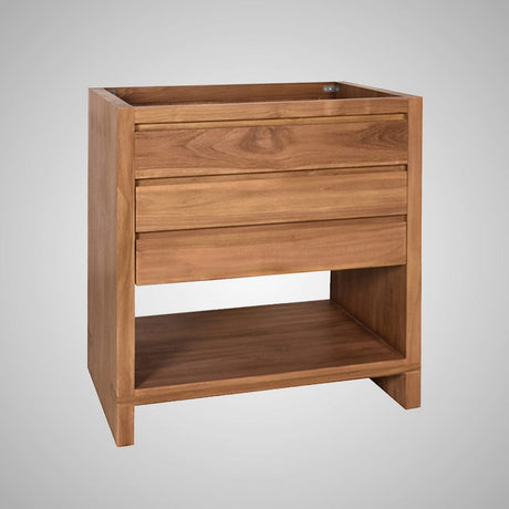 30" Avellino Vanity Cabinet for Rectangular Undermount Sink - Natural Teak