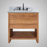 30" Avellino Vanity Cabinet for Rectangular Undermount Sink - Natural Teak