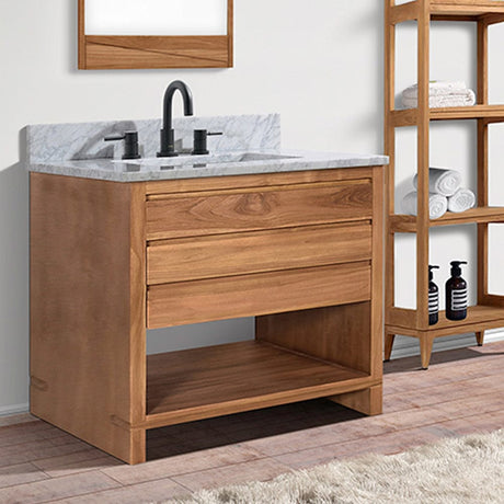 30" Avellino Vanity Cabinet for Rectangular Undermount Sink - Natural Teak