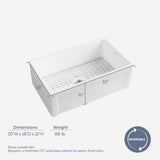 30" Dario Fireclay Farmhouse Workstation Sink
