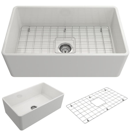 30" Dreason Fireclay Single-Bowl Farmhouse Kitchen Sink