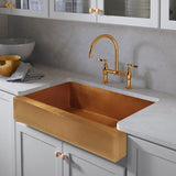 30" Fornengor Hammered Copper Single-Bowl Farmhouse Sink