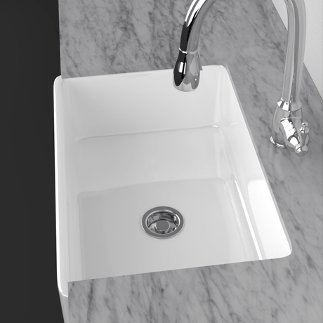 30" Furio Handcrafted Fireclay Single-Bowl Tuscany Motif Farmhouse B-Grade Sink - White