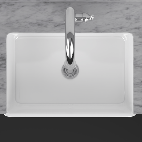 30" Furio Handcrafted Fireclay Single-Bowl Tuscany Motif Farmhouse B-Grade Sink - White