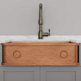 30" Galor Copper Single-Bowl Farmhouse Sink with Rings