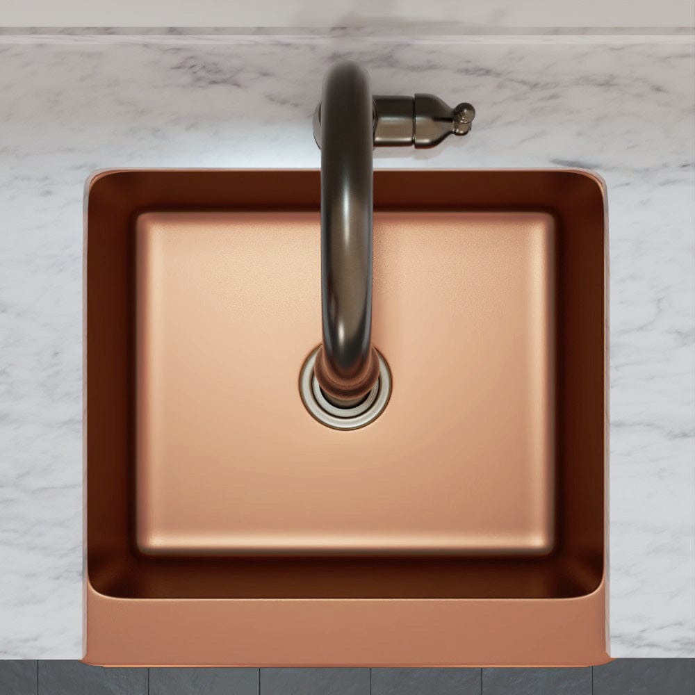 30" Ganston Copper Embossed Weave Design Single-Bowl Farmhouse Sink
