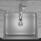 30" Glenmore Stainless Steel Farmhouse Sink - Matte Hammered Steel