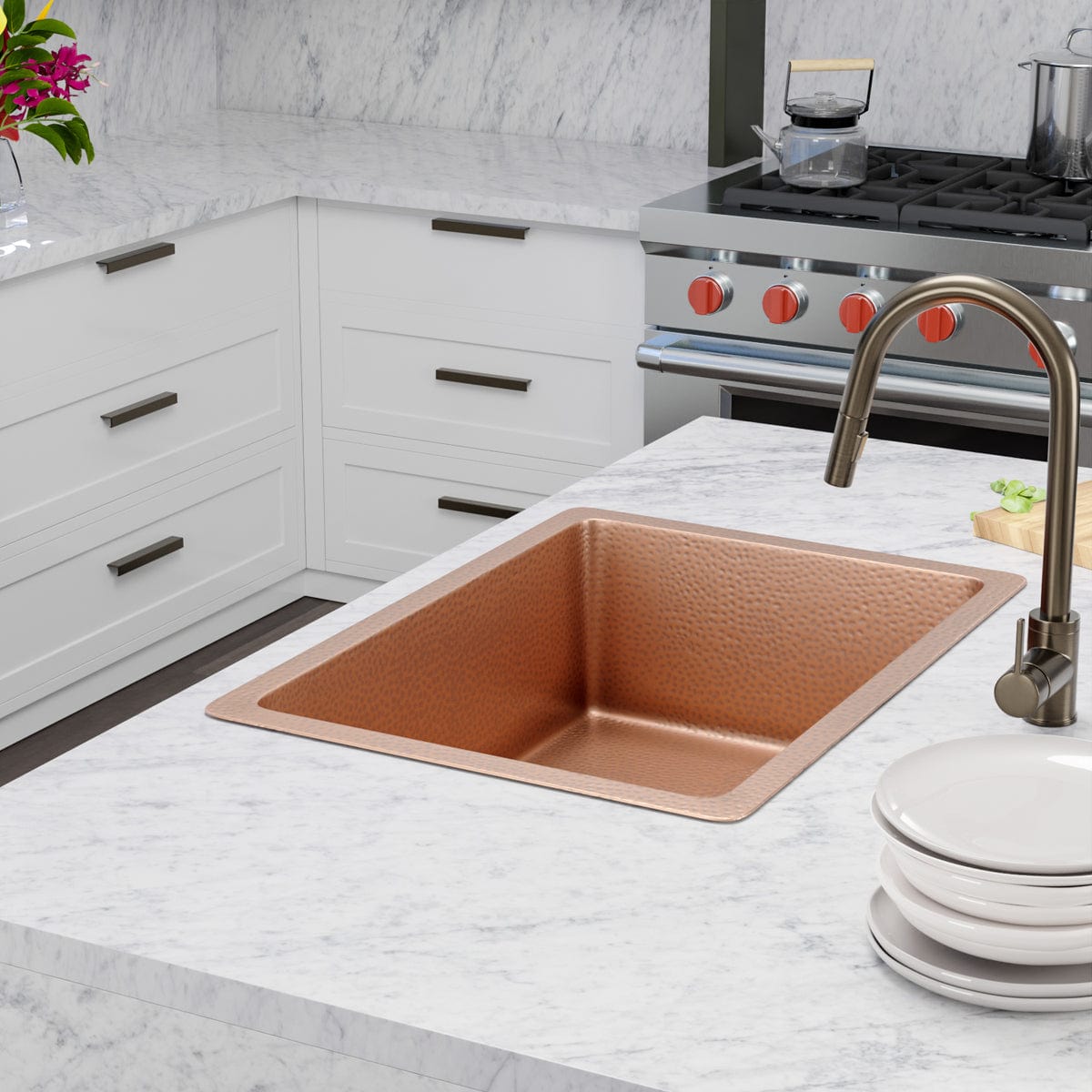 30" Joliet Hammered Copper Single-Bowl Undermount Sink