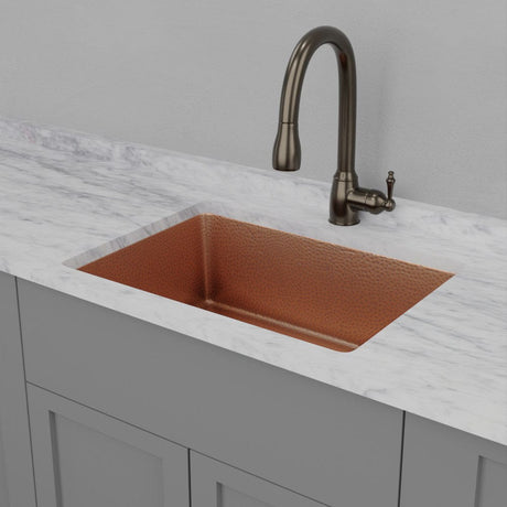 30" Joliet Hammered Copper Single-Bowl Undermount Sink