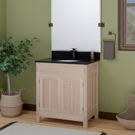 30" Mission Unfinished Red Oak Vanity for Undermount Sink - 34" Height