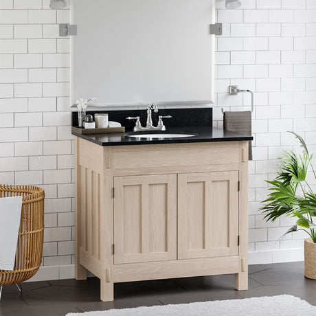 30" Mission Unfinished Red Oak Vanity for Undermount Sink