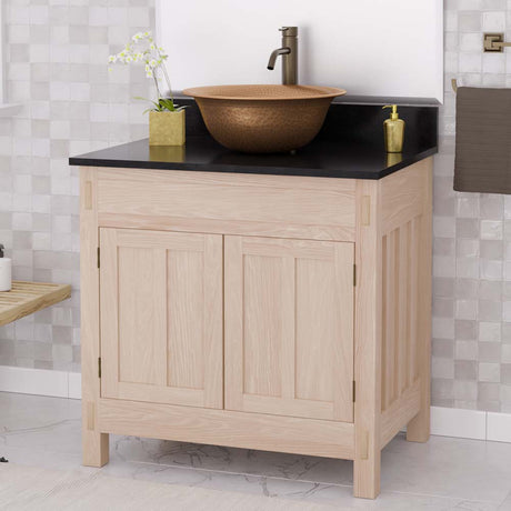 30" Mission Unfinished Red Oak Vanity for Vessel Sink