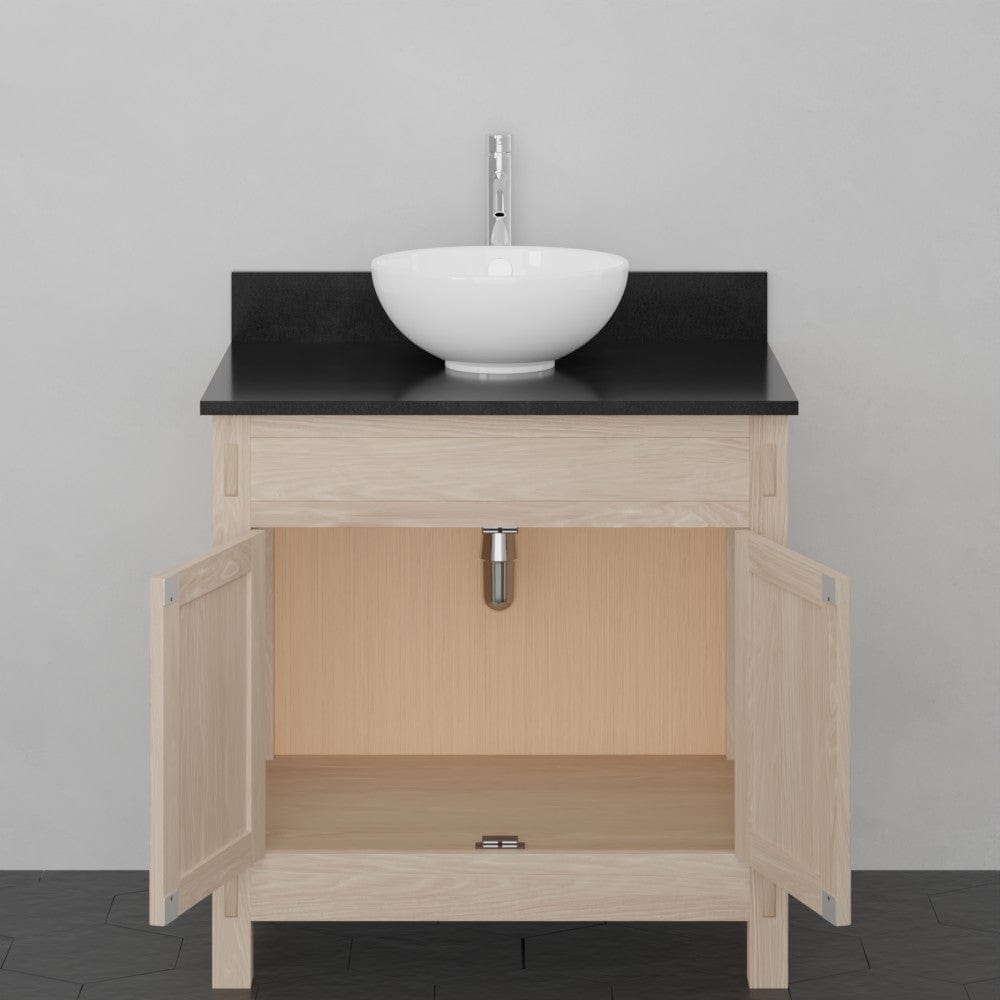 30" Mission Unfinished Red Oak Vanity for Vessel Sink
