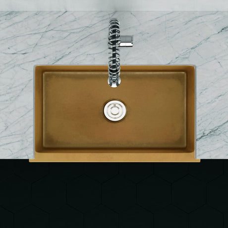 30" Murray Cast Concrete Smooth Apron Single-Bowl Farmhouse Sink - Vintage Brown