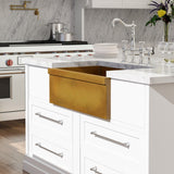 30" Murray Cast Concrete Smooth Apron Single-Bowl Farmhouse Sink with Top Lip - Vintage Brown