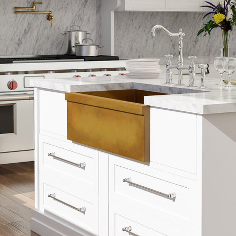 30" Murray Cast Concrete Smooth Apron Single-Bowl Farmhouse Sink with Top Lip - Vintage Brown