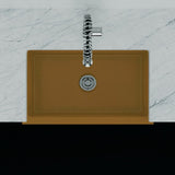 30" Murray Cast Concrete Smooth Apron Single-Bowl Farmhouse Sink with Top Lip - Vintage Brown