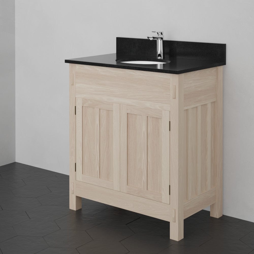 30" Narrow Mission Unfinished Red Oak Vanity for Undermount Sink - 34" Height