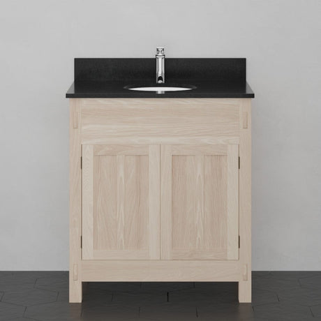 30" Narrow Mission Unfinished Red Oak Vanity for Undermount Sink - 34" Height