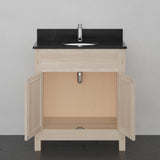 30" Narrow Mission Unfinished Red Oak Vanity for Undermount Sink - 34" Height