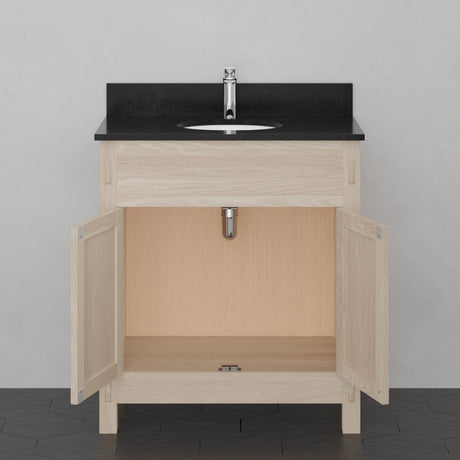 30" Narrow Mission Unfinished Red Oak Vanity for Undermount Sink - 34" Height